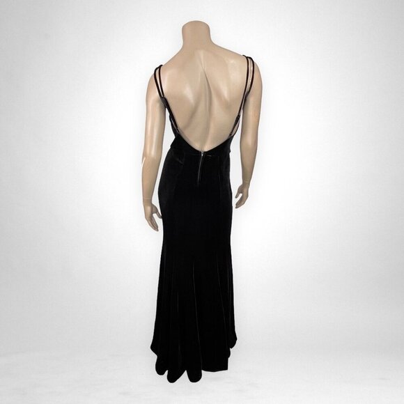 NWT WINDSOR Sleeveless Black Velvet Camille Maxi Gown Size 5/6‎ - Picture 3 of 12